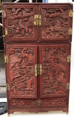 Rare Chinese 18th/19thc cinnabar cabinet E & J Frankel Estimate $200 - $300 Sold for $8,500 on 10 January 2021 David Killen Gallery