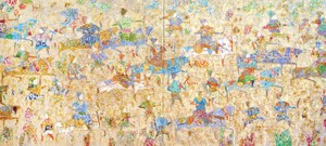 Reza Derakhshani (b. 1952) Title : One Golden Winter Hunt