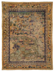 SILK AND METAL-THREAD RUG LATE QING DYNASTY