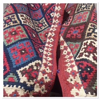 Anguran Mafresh box cover woven by the Kurdish in Iran available at Ghorbany Carpets