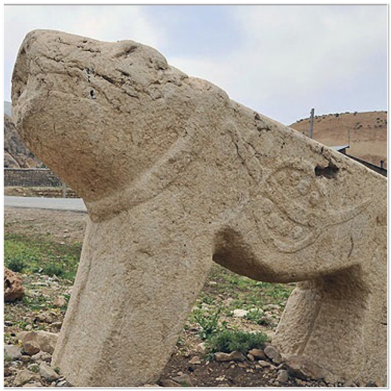 A Bakhtiari lion tombstone in Iran