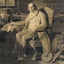 This portrait of Jacquard was woven in silk on a Jacquard loom and required 24,000 punched cards to create (1839). It was only produced to order. Charles Babbage owned one of these portraits; it inspired him in using perforated cards in his analytical engine. It is in the collection of the Science Museum in London, England.