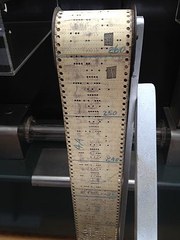 Punched paper tape used to instruct the 1944 Harvard Mark I computer.
