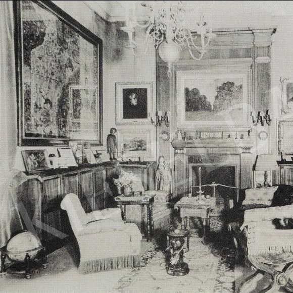 The Hatvany residence with the Safavid fragmant in a frame on the left wall