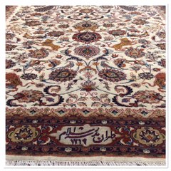 Inscription on the Tehran carpet: "Madrese Islam" (Islam school) dated 1319 (circa 1901) dedicated to the kIng, woven with A-symmetrical knot