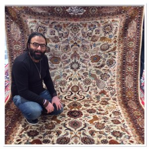 Shervin Ghorbany with the Tehran carpet