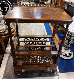 Victorian Burr Walnut Canterbury