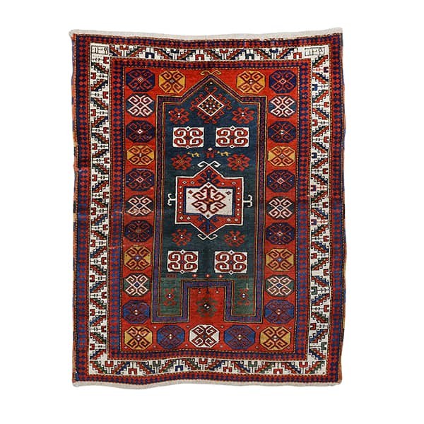 Prayer carpet, South Western Causaso, circa 1873  124 x 154 cm  Estimate € 5,000 - 7,000