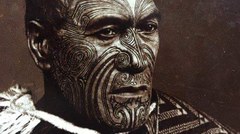 The facial tattoos of ap Maori warrior